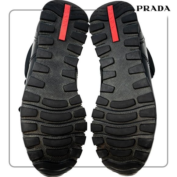 Prada Men's Leather High Top Sneaker Boots (size 11 US) - Picture 10 of 14